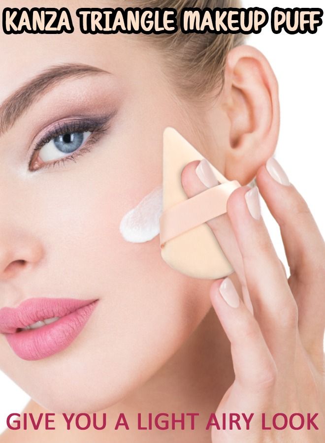 Kanza 6 Pcs Triangle Powder Puff Set Pure Cotton Makeup Sponge Set Velour Powder Puff Soft Powder Puff for Face and Body Powder Cosmetic Foundation Sponge for Undereye Setting Face Makeup Puff - Image 3