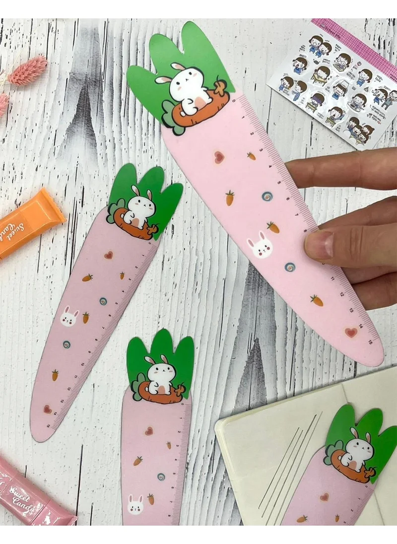 Kağıt Gemi Dükkan Magnetic Cute Rabbit Pink Ruler 3