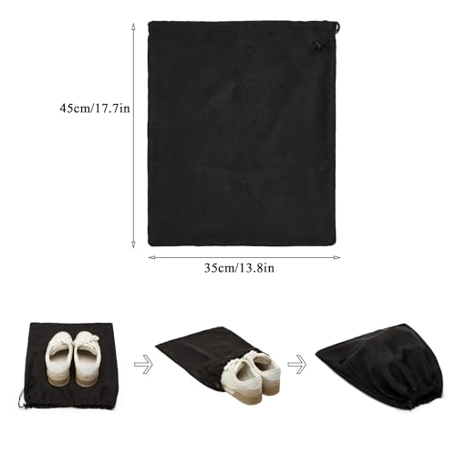 LAKE OF FIRE 4Piece Travel Shoe Bags for Packing 177 x 138 Dustproof Shoe Bags with Drawstring ClosureWashable ReusableBlack - Image 3