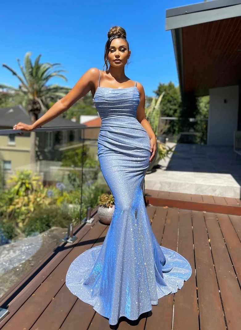 Loquat Stylish Party Dress Blue  - Image 1