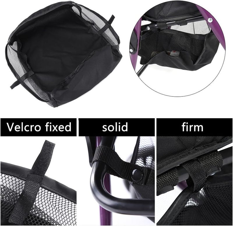klarako Stroller Bottom Storage Bag, 2PCS Installable Baby Car Buggy Pushchair Basket Shopping Case Organizer with Magic Sticker and Buttons, A Stable Firm Place for Placing Kid's Supplies - Image 3