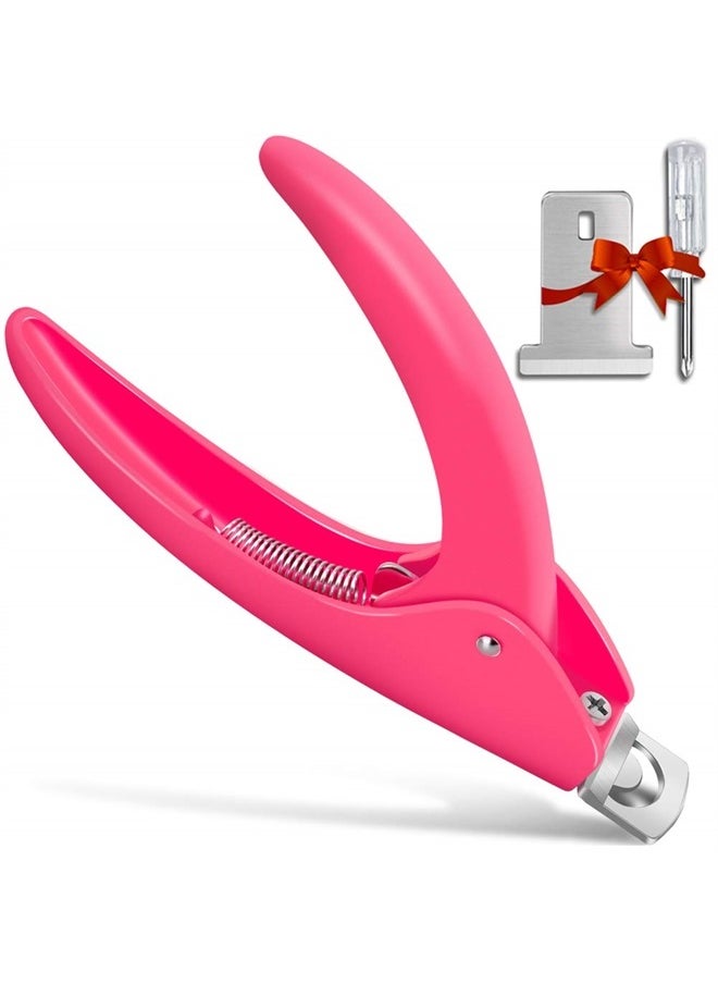 BELLEBOOST Belleboost Nail Tip Clipper Edge Cutter Adjustable Stainless Steel False Artificial Acrylic Fake Trimmer Manicure Pedicure Sharp Rustproof Blade Clip Tool for Salon Home Art,DIY Use Acrylic Pink  - Image 1