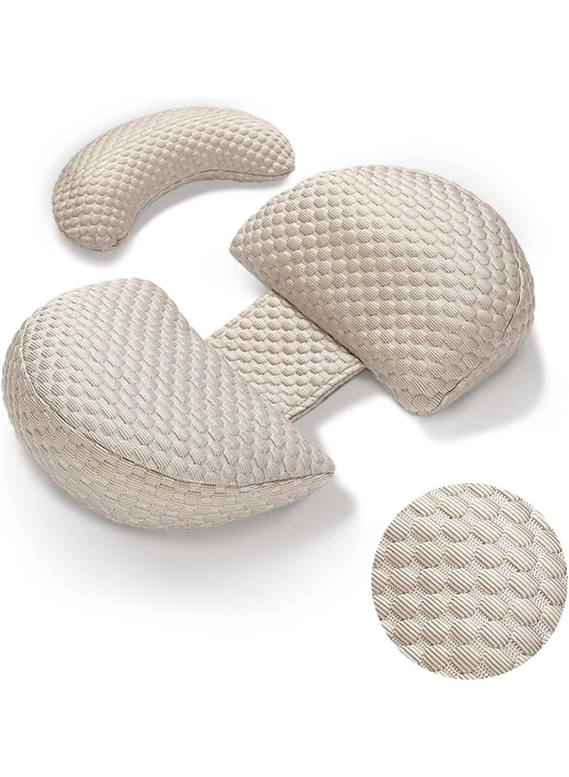 AUTOYSUR Pregnancy Pillows Cooling for Sleeping, Maternity Pillows, Detachable and Adjustable Double-Sided Support for Pregnant Women Back, Belly, Stomach,Hip Pregnancy Must Haves (Coffee) - Image 1