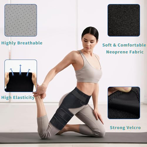 Hiball Adjustable Hip Brace, Groin & Hamstring Compression Wrap for Men Women, Thigh Compression Sleeve With 6 Pressure Straps, Buttock & Quad Support, Upper Leg Brace for Sciatic Nerve Pain, Bursitis - Image 5