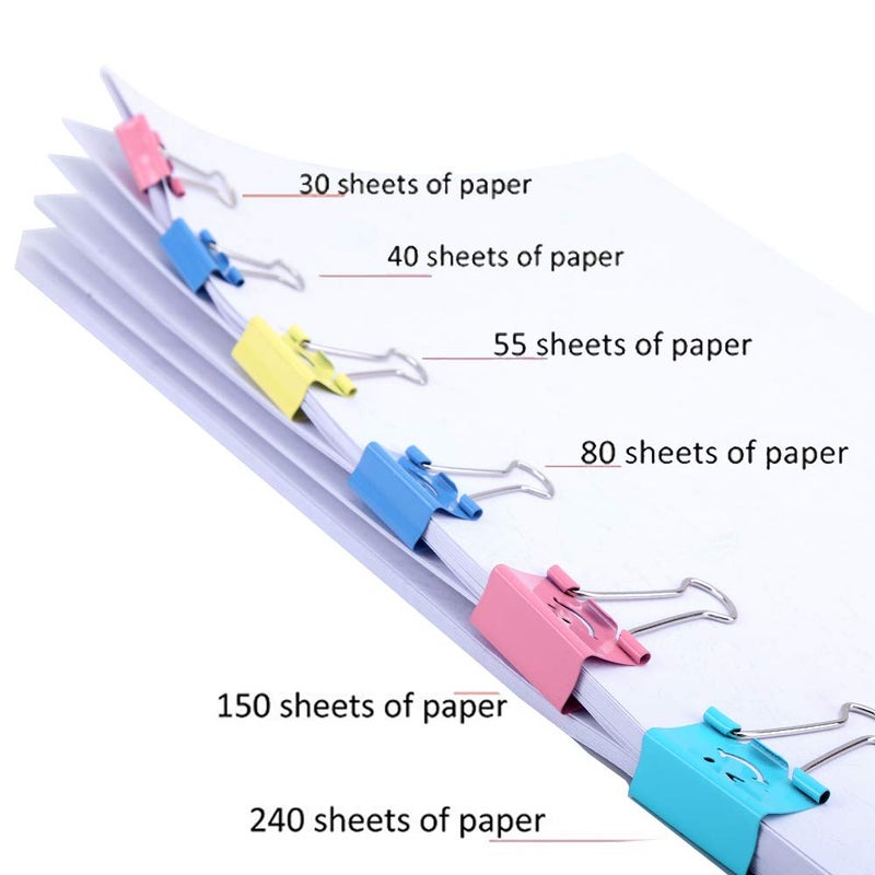 Limque ã€80packã€‘ Binder Clips, Limque Paper Clips,Paper Clamps with Colored Cute Hollow Smiling Face,80 Pcs Assorted Size Clip, for Office,Teacher Gifts and Kitchen - Image 5