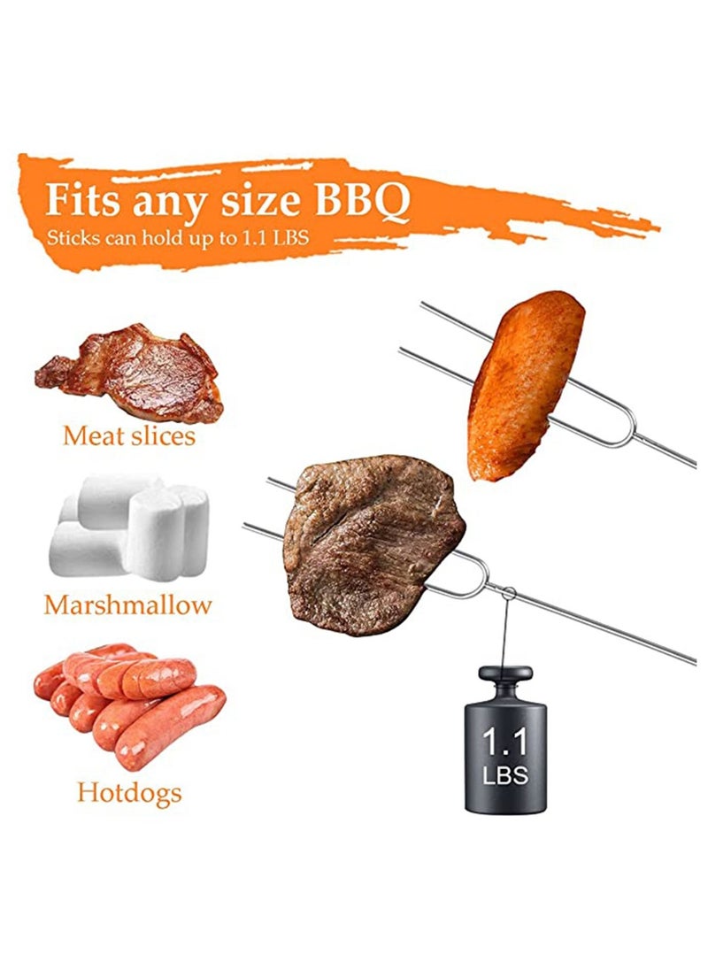 SYOSI - Extendable Marshmallow Roasting Sticks Set of 8 Telescoping Smores Skewers Hot Dog Forks with Wooden Handle for Fire Pit Campfire 32 Inch Stainless Steel BBQ Kit Outdoor Camping - Image 1