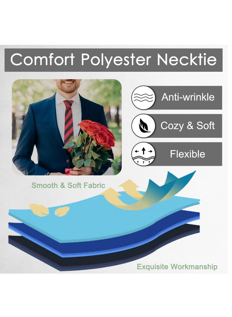 Excefore ربطات عنق للرجال 3.15" مخطط ومربعات ونقاط - Image 4