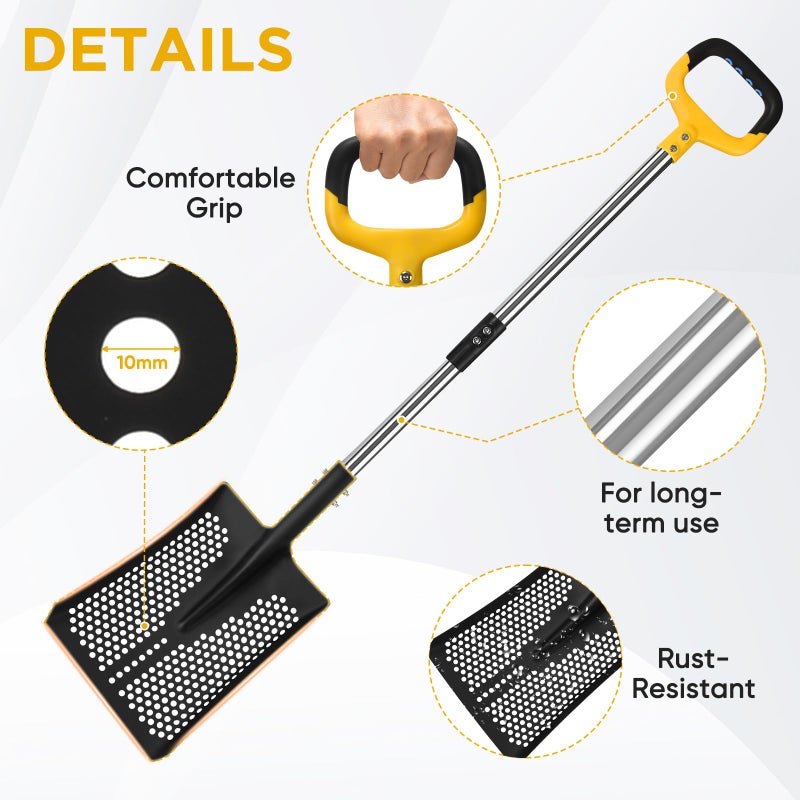 AugFir Sand Sifter Shovel, Long Lightweigh Sifting Shovel for Sand Sifter, Perfect for Shark Tooth, Leaf Collector - Image 3