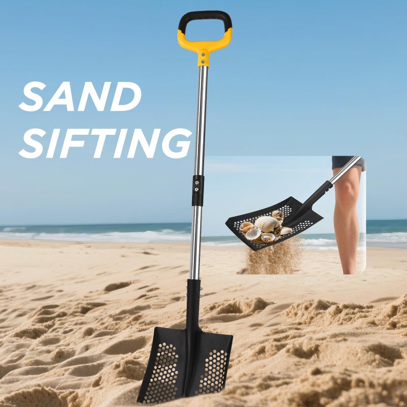 AugFir Sand Sifter Shovel, Long Lightweigh Sifting Shovel for Sand Sifter, Perfect for Shark Tooth, Leaf Collector - Image 2