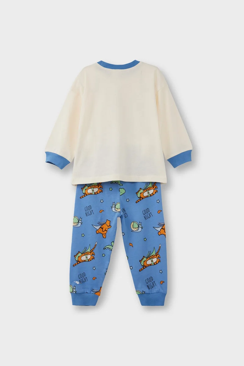 Defacto  2 piece Regular Fit Tiger Knitted Pyjamas  | Best Price UAE