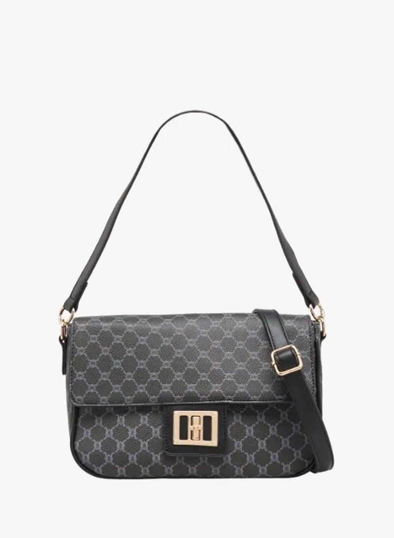 Sasha Sasha Printed Crossbody Bag with Button Closure