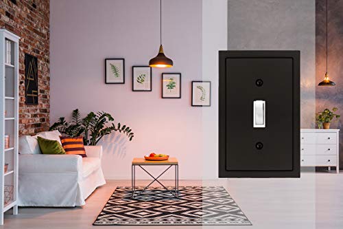 Henne Bery Modern Edge Decorative Wall Plate Switch Plate Outlet Cover, Durable Solid Zinc Alloy (Single Toggle 3PK, Matte Black) - Image 5