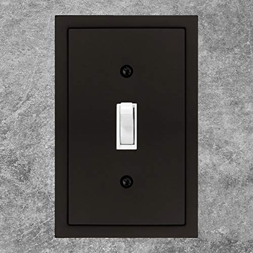 Henne Bery Modern Edge Decorative Wall Plate Switch Plate Outlet Cover, Durable Solid Zinc Alloy (Single Toggle 3PK, Matte Black) - Image 4