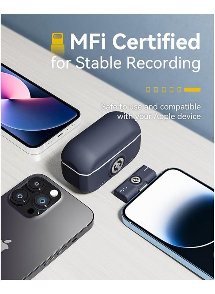 Hollyland - Hollyland LARK M2 Duo Wireless Microphone System for iPhone – 2-Person Clip-On Mic with Lightning Connector, ENC Noise Cancellation, Charging Case (for iOS Devices) - Image 1