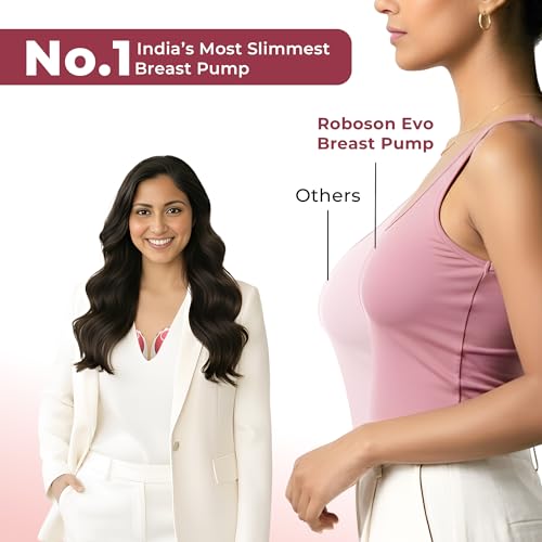 Roboson Wearable Electric Breast Pump for Feeding Mothers, India’s Most Slimmest Hands-Free Breast Pump, Portable, Light weight, Silent & Rechargeable Electrical Automatic Milk Pumping Machine with 3 Modes & 12 Levels, Long Lasting Battery, Includes 15/18/21/24mm Flange and 27mm Breast Shield, 180ml large milk storage, LED Display, BPA-Free and Skin friendly (1 Year Warranty) - Image 3