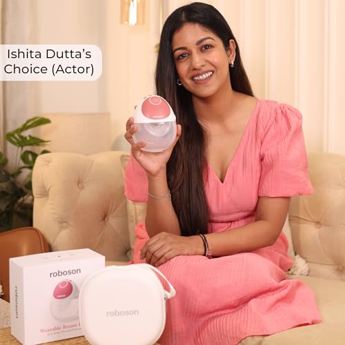 Roboson Wearable Electric Breast Pump for Feeding Mothers, India’s Most Slimmest Hands-Free Breast Pump, Portable, Light weight, Silent & Rechargeable Electrical Automatic Milk Pumping Machine with 3 Modes & 12 Levels, Long Lasting Battery, Includes 15/18/21/24mm Flange and 27mm Breast Shield, 180ml large milk storage, LED Display, BPA-Free and Skin friendly (1 Year Warranty) - Image 2