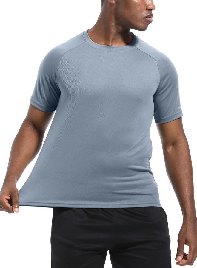 Boyzn قمصان رياضية للرجال 3 عبوات جافة تناسب الرقبة Crew Neck تي شيرتات رياضية للجري في صالة الألعاب الرياضية بأكمام قصيرة باللون الأسود/ الرمادي/ الرمادي الداكن-3P11-XL - Image 4
