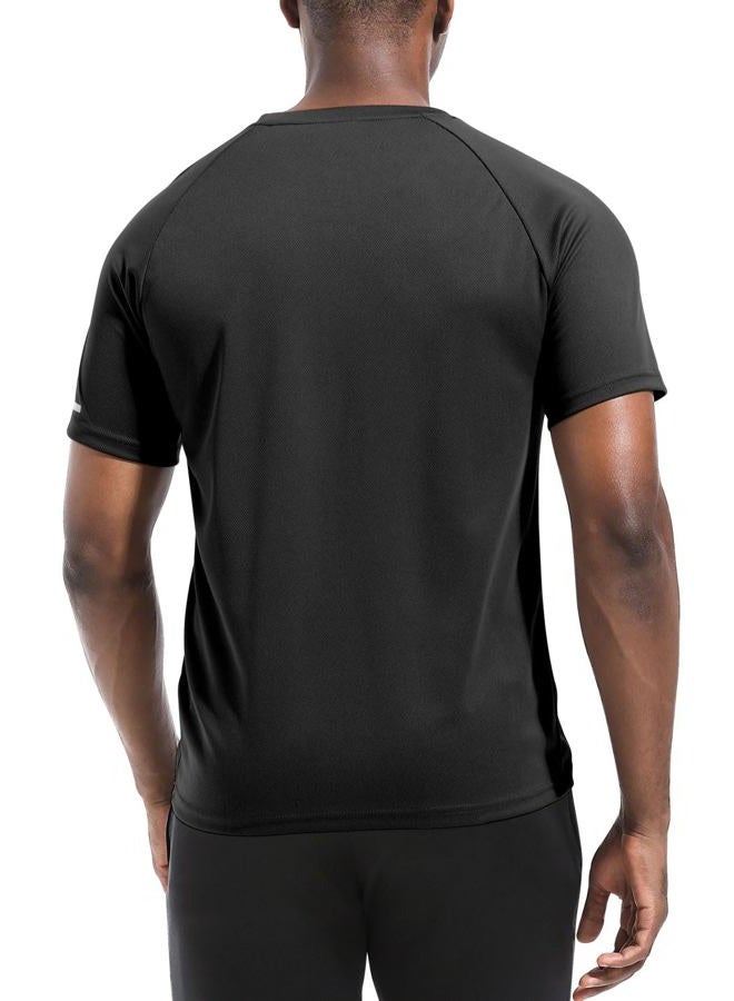 Boyzn قمصان رياضية للرجال 3 عبوات جافة تناسب الرقبة Crew Neck تي شيرتات رياضية للجري في صالة الألعاب الرياضية بأكمام قصيرة باللون الأسود/ الرمادي/ الرمادي الداكن-3P11-XL - Image 5