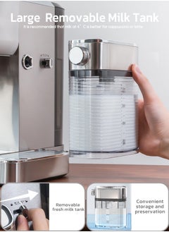 HiBREW HiBREW 3 in 1 Semi Automatic Espresso Cappuccino Latte Coffee Machine Automatic Milk Froth Ground Coffee Stainless Steels H13A  - Image 3