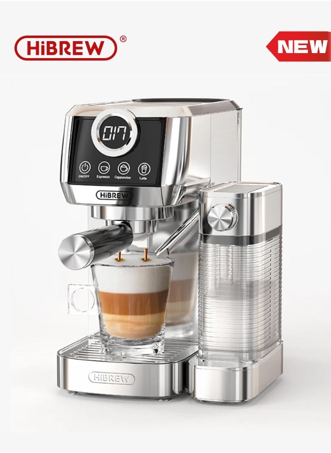 HiBREW - HiBREW 3 in 1 Semi Automatic Espresso Cappuccino Latte Coffee Machine Automatic Milk Froth Ground Coffee Stainless Steels H13A - Image 1