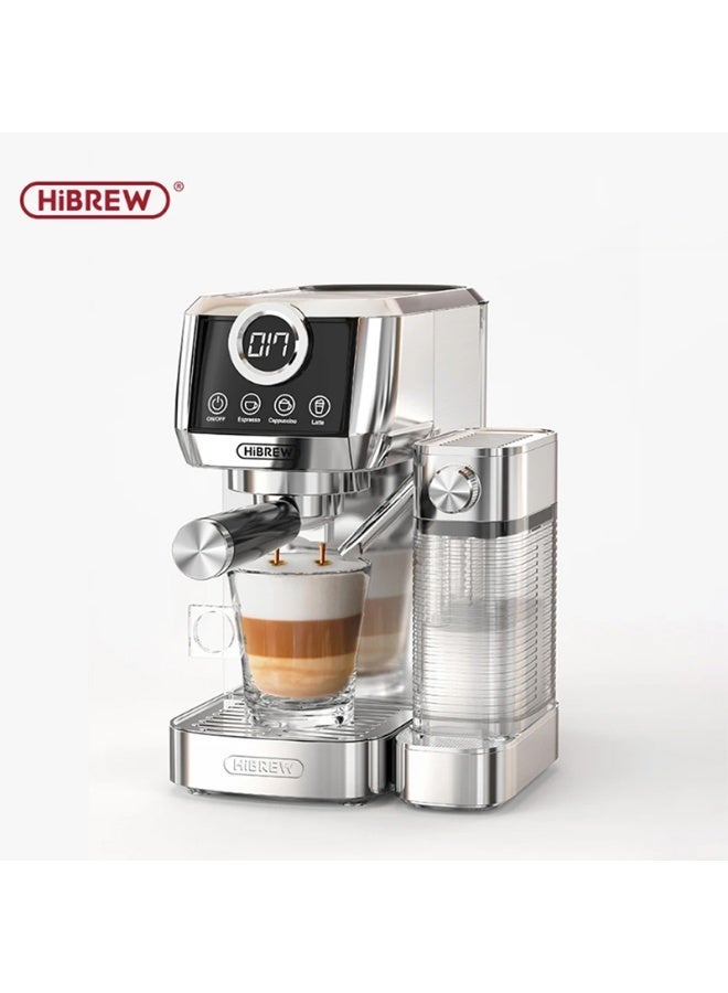 هيبرو ماكينة اسبريسو شبه أوتوماتيكية من HiBREW ، لاتية كابتشينو ، زبد الحليب ، القهوة المطحونة ، الفولاذ المقاوم للصدأ ، 3 في 1 ، H13A - Image 1