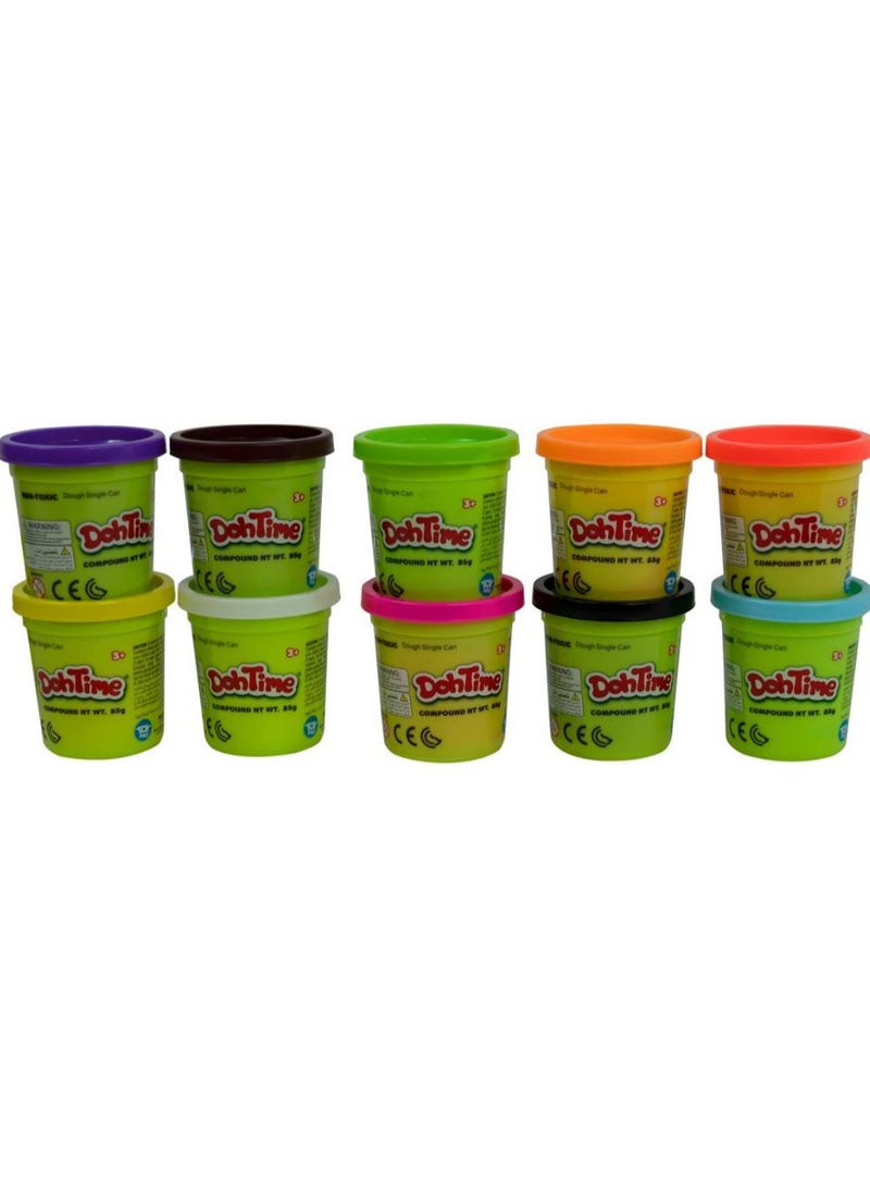 DohTime Dough PVC Tube 60cm, 3 Ounces - 10-in-1 Pack | Play Dough| Creative Fun Ideas | Develops Sensory Skills | Entertaining Toy | Stress Relief Toys for Kids - Image 1