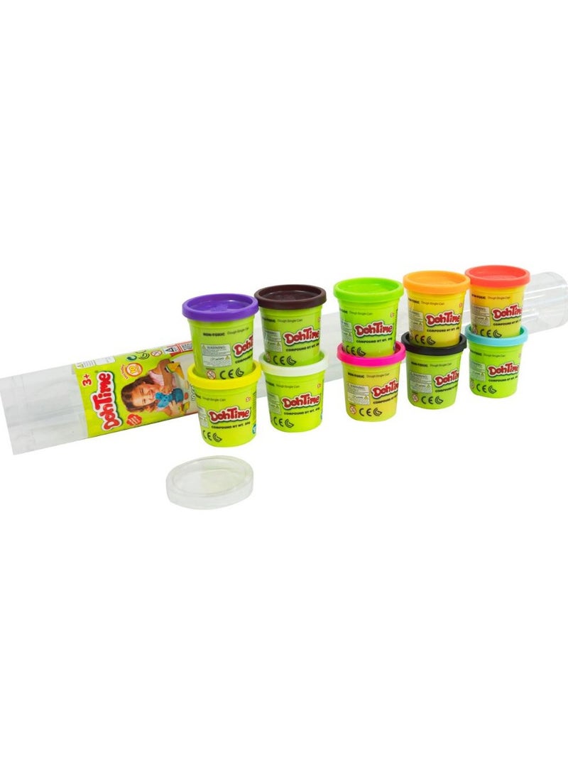 DohTime Dough PVC Tube 60cm, 3 Ounces - 10-in-1 Pack | Play Dough| Creative Fun Ideas | Develops Sensory Skills | Entertaining Toy | Stress Relief Toys for Kids - Image 4