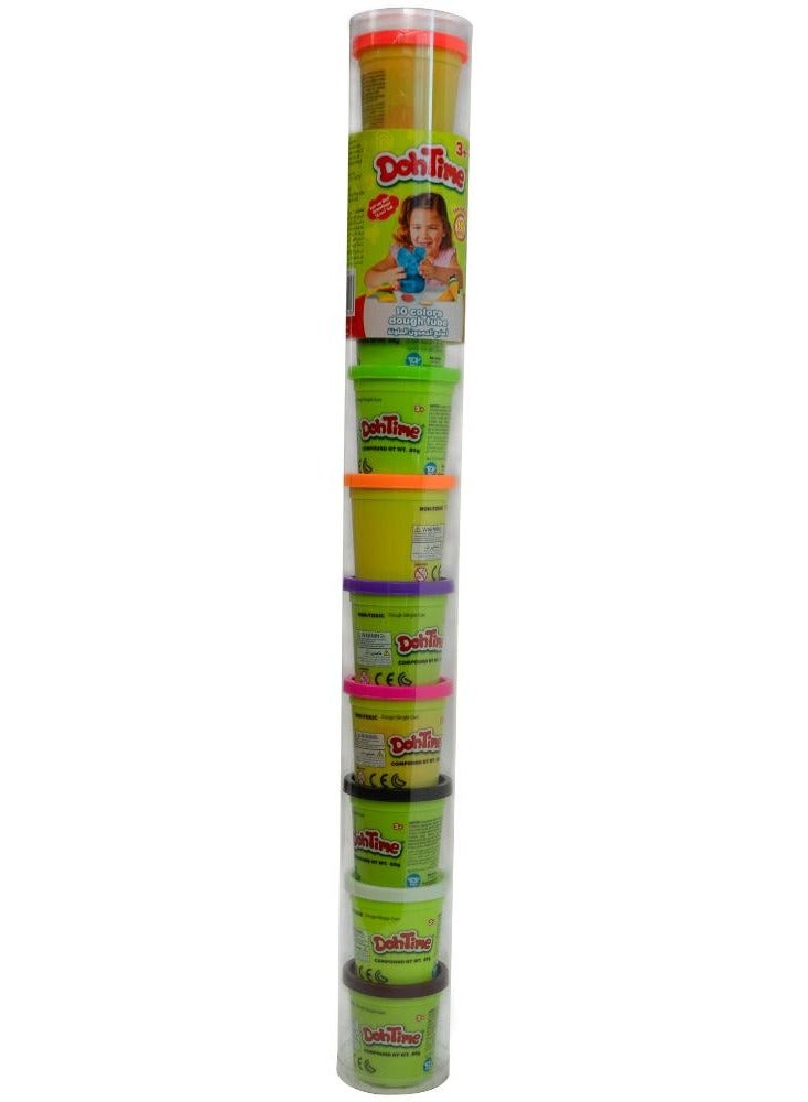 DohTime Dough PVC Tube 60cm, 3 Ounces - 10-in-1 Pack | Play Dough| Creative Fun Ideas | Develops Sensory Skills | Entertaining Toy | Stress Relief Toys for Kids - Image 5