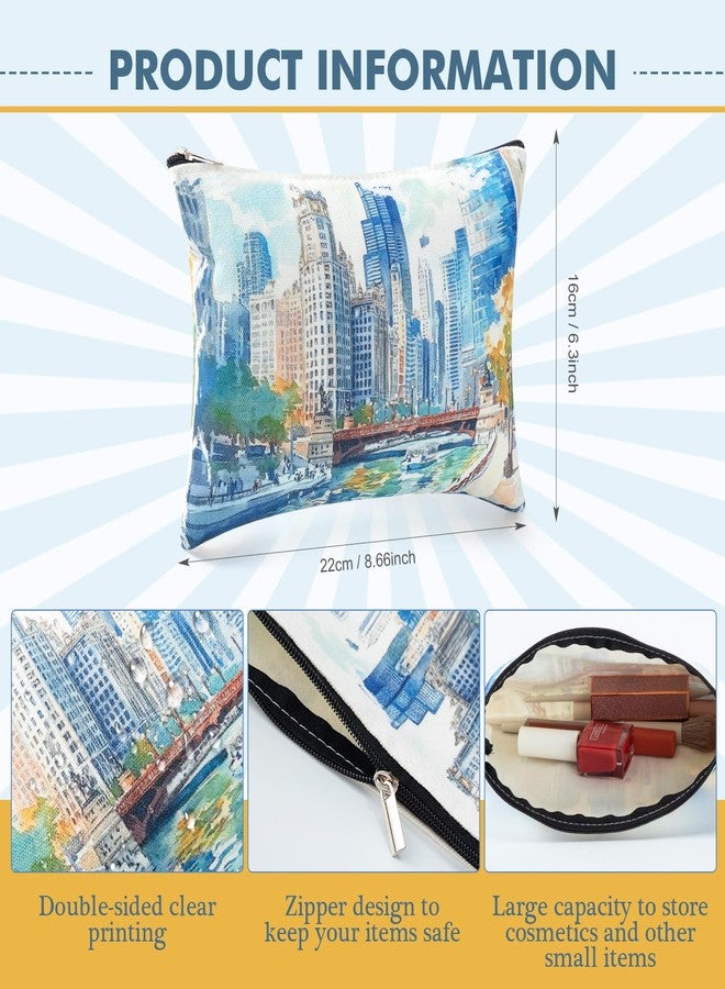Reginary 12 Pcs Chicago Souvenirs Makeup Bag Travel Gift Cosmetic Bag Trip Favors Chicago City Themed Gifts for Traveller Birthday Christmas Bachelorette Party Favors - Image 4