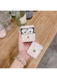 Suitable For AirPods 4 Headphone Case Cartoon All-inclusive Leather Case For Apple1/2 Generation Pro2 Bluetooth Protective Case One-piece Case-Color:One-piece Leather Case-beige Small Flowers-Model:Airpods Pro (protective Sleeve)