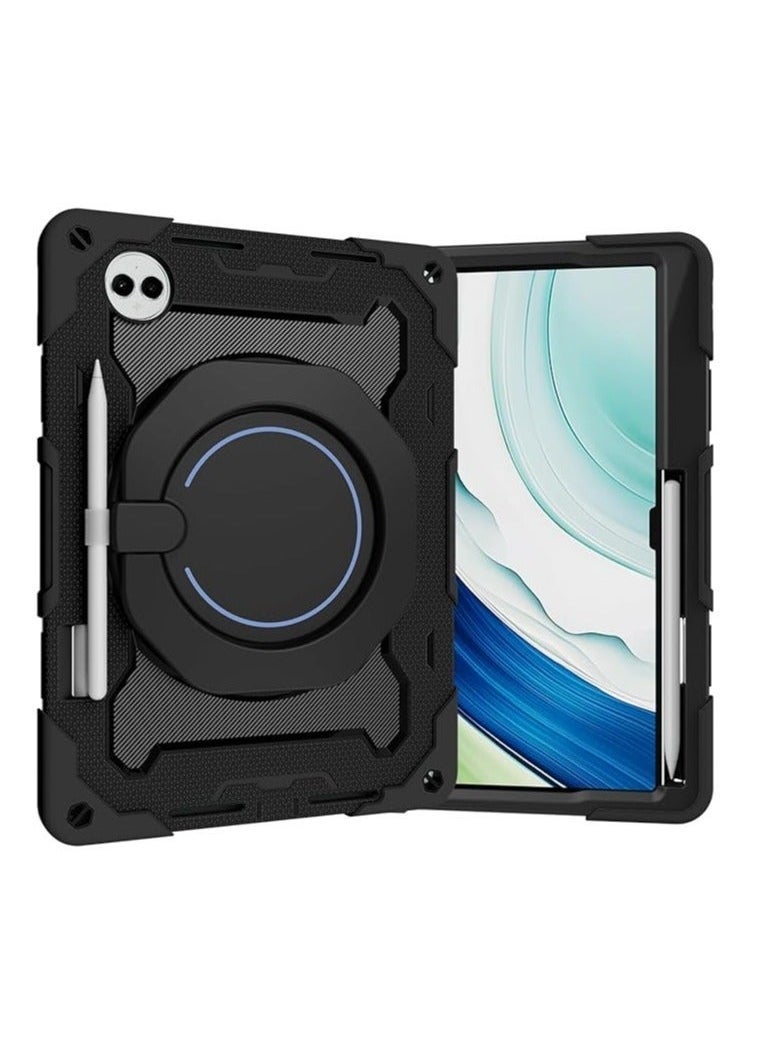 Silicone Tablet Case for Huawei MatePad Pro 13.2 Inch 2023, Shockproof Case with Pen Holder, Shoulder Strap, Swivel Stand, Children's Large Ring Hanger Holder