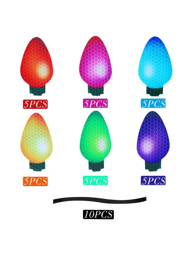 Outus Outus 40 Pcs Christmas Car Magnets Decor Lights Car Refrigerator Stickers Reflective Bulb Lights Magnets Xmas Decorations for Any Metal Surface (2.8 x 1.4 Inches)  - Image 4
