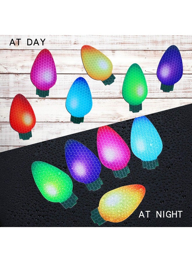 Outus Outus 40 Pcs Christmas Car Magnets Decor Lights Car Refrigerator Stickers Reflective Bulb Lights Magnets Xmas Decorations for Any Metal Surface (2.8 x 1.4 Inches)  - Image 2