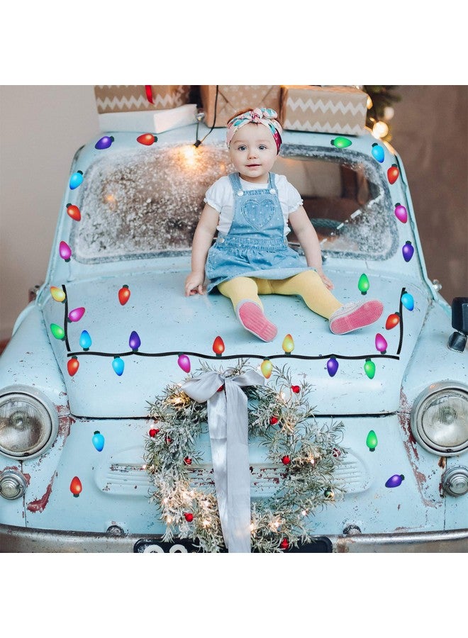 Outus Outus 40 Pcs Christmas Car Magnets Decor Lights Car Refrigerator Stickers Reflective Bulb Lights Magnets Xmas Decorations for Any Metal Surface (2.8 x 1.4 Inches)  - Image 5