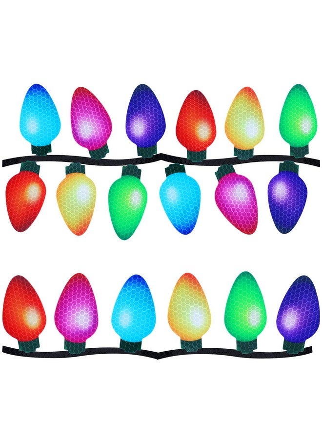 Outus Outus 40 Pcs Christmas Car Magnets Decor Lights Car Refrigerator Stickers Reflective Bulb Lights Magnets Xmas Decorations for Any Metal Surface (2.8 x 1.4 Inches)  - Image 1