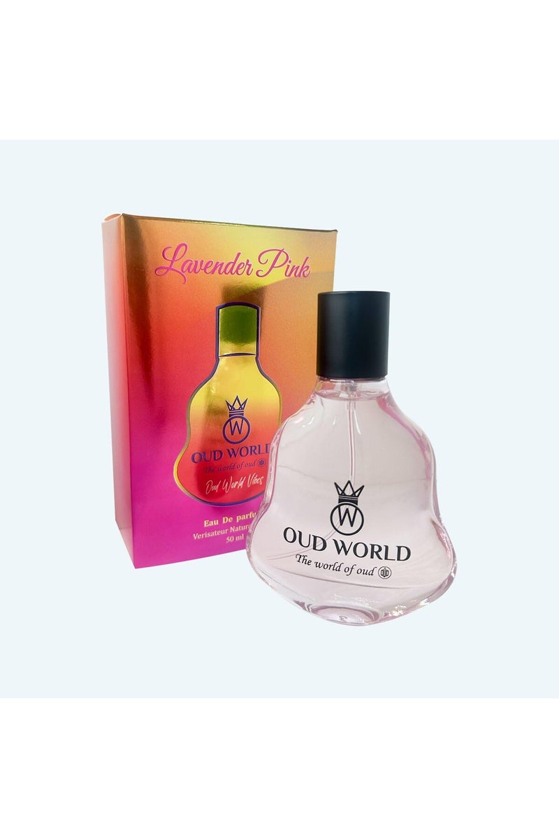OUD WORLD Vibe Collection Lavender Pink Luxury Niche Perfume | Long-Lasting Fruity Floral & Woody Fragrance | Unisex Scent with Premium Notes | Arabian Oud Inspired Elegance | Best Perfume Size- 50ml - Image 1