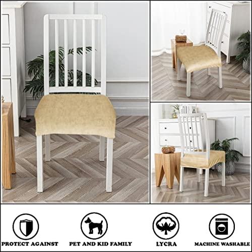 FABANE Universal Size Dining Chair Seat Cover Set of 4 Seater pcs are Easily Washable Strechable and Comfortable for Dining Room Home Decor Slip Cover (Texture Light Brown) - Image 3