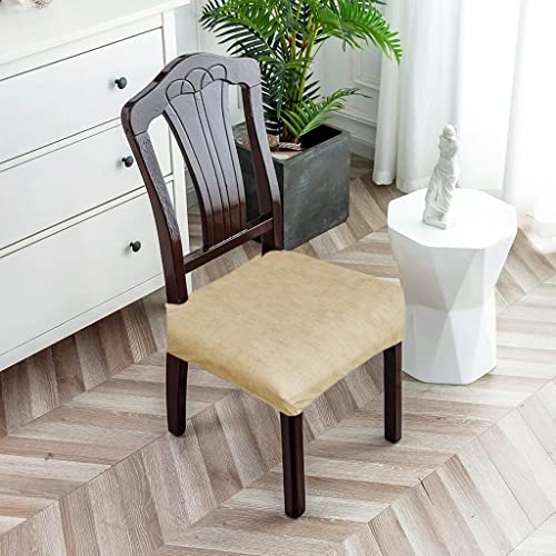 FABANE Universal Size Dining Chair Seat Cover Set of 4 Seater pcs are Easily Washable Strechable and Comfortable for Dining Room Home Decor Slip Cover (Texture Light Brown) - Image 1