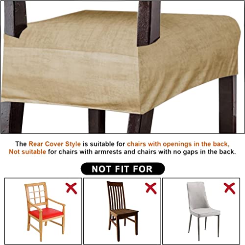 FABANE Universal Size Dining Chair Seat Cover Set of 4 Seater pcs are Easily Washable Strechable and Comfortable for Dining Room Home Decor Slip Cover (Texture Light Brown) - Image 5