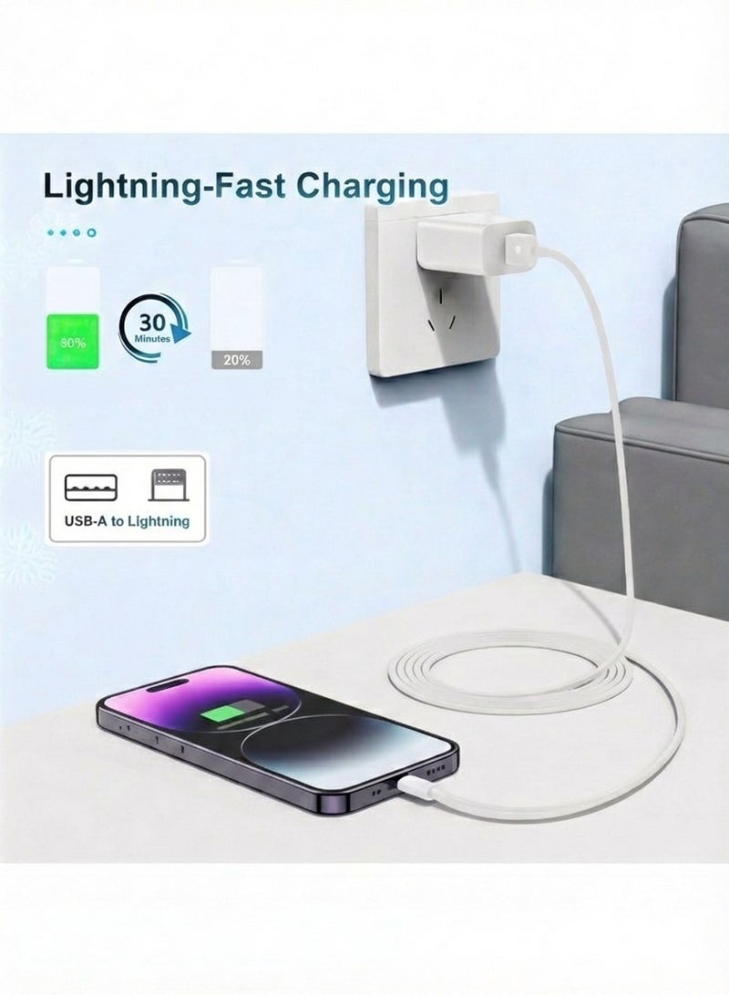 2Pack USB-A to Lightning Cable 1M – Fast Charging, Compatible with 6s / 7 / 8 / X / XS / XR / 11 / 12 / 13 / 14 Series - Image 3