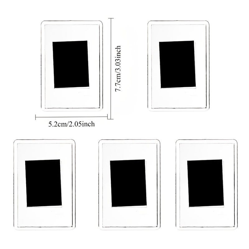 3.7 x 2.44 Inch Clear Acrylic Magnetic Photo Holders 5 Pcs Vertical Unfinished Wood Frames For Office Desk Photo Display Art Deco Decor - Image 3