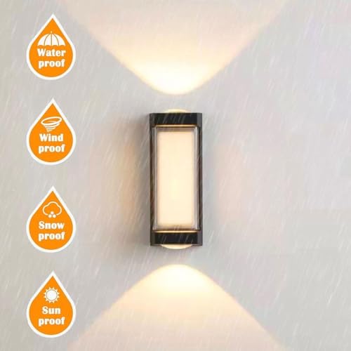 FILLISKA Led Indoor/Outdoor Up Down Wall Light Warm White, Ip-65 Waterproof & Shockproof Body. Fk519 (Up & Down + Front)(Metal) - Image 3
