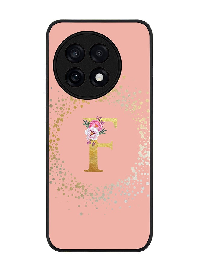 Stylizedd For OnePlus 13R / Ace 5 Pro Case,Slim fit Camera Protection, Shockproof Thin Phone cover  - Custom Monogram Floral - F  (Rose Pink )