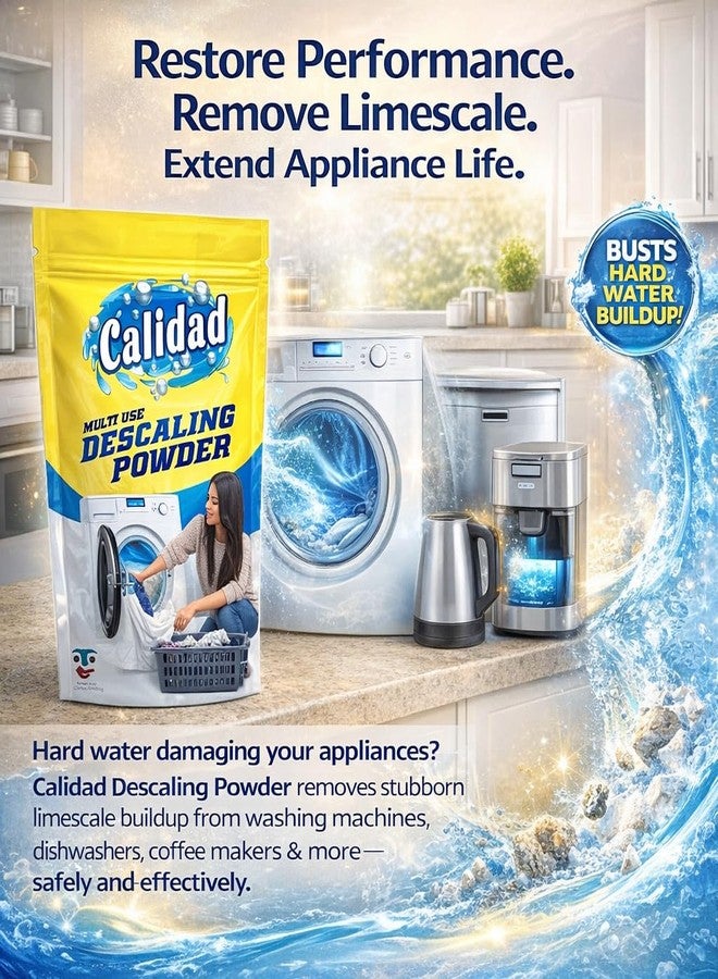 CALIDAD Multi Use Descaling Powder 200 Grams for Front load and Top load Washing Machines, Dishwashers - Image 2