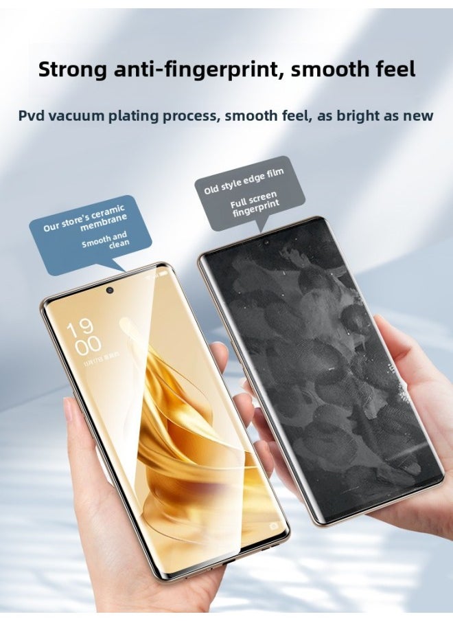 Generic - For Opporeno9 Tempered Film 11reno5pro Mobile Phone Film 6por 10 Opporone3 Full Screen 5-Colour:1 Ultra-clear + 1 Anti-peep [8k Imported Ceramic Film] Full Glue Unlocks In Seconds-Size:OPPO Reno 11 Pro - Image 1