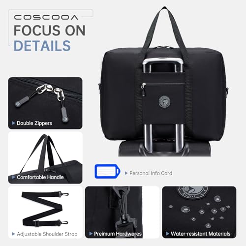 COSCOOA Carry On Luggage 22x14x9 Airline Approved,Lightweight Duffle Bag for Travel, Waterproof Weekender Overnight Bags for Traveling Airplane for Women and Men 40L - Image 5