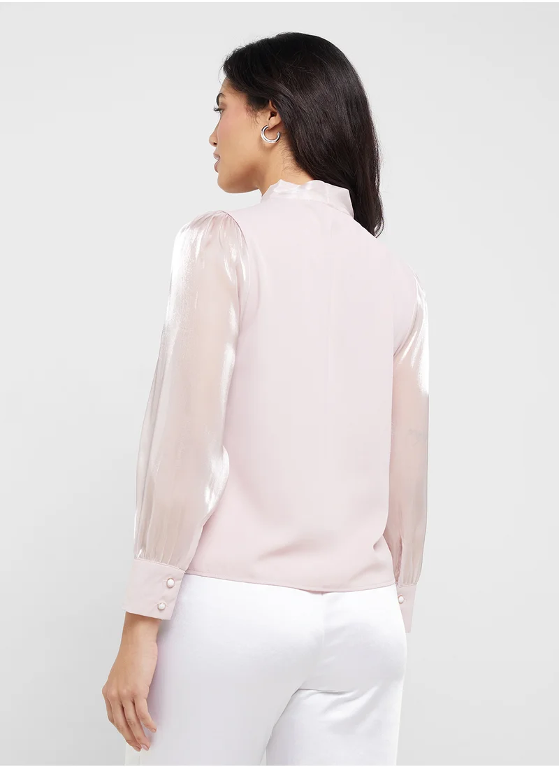 ELLA Blouse With Neck Tie Up
