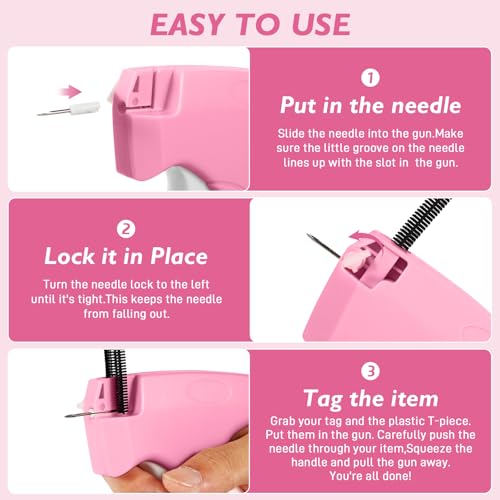 UVHJW Stitch Gun for Clothing, Stitchy Gun Quick Clothes Fixer, Dress Tagging Gun-Includes 2,000 Black Fasteners & 2,000 White Fasteners & 6 Needles - Image 4