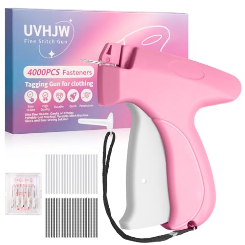 UVHJW Stitch Gun for Clothing, Stitchy Gun Quick Clothes Fixer, Dress Tagging Gun-Includes 2,000 Black Fasteners & 2,000 White Fasteners & 6 Needles - Image 1