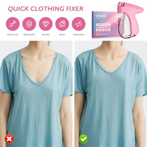 UVHJW Stitch Gun for Clothing, Stitchy Gun Quick Clothes Fixer, Dress Tagging Gun-Includes 2,000 Black Fasteners & 2,000 White Fasteners & 6 Needles - Image 5